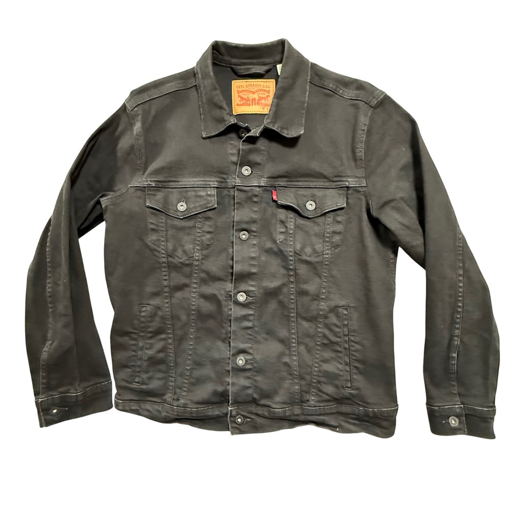 Levi's Last Night Pitch Black Classic Type III Denim Trucker Jacket Men Large